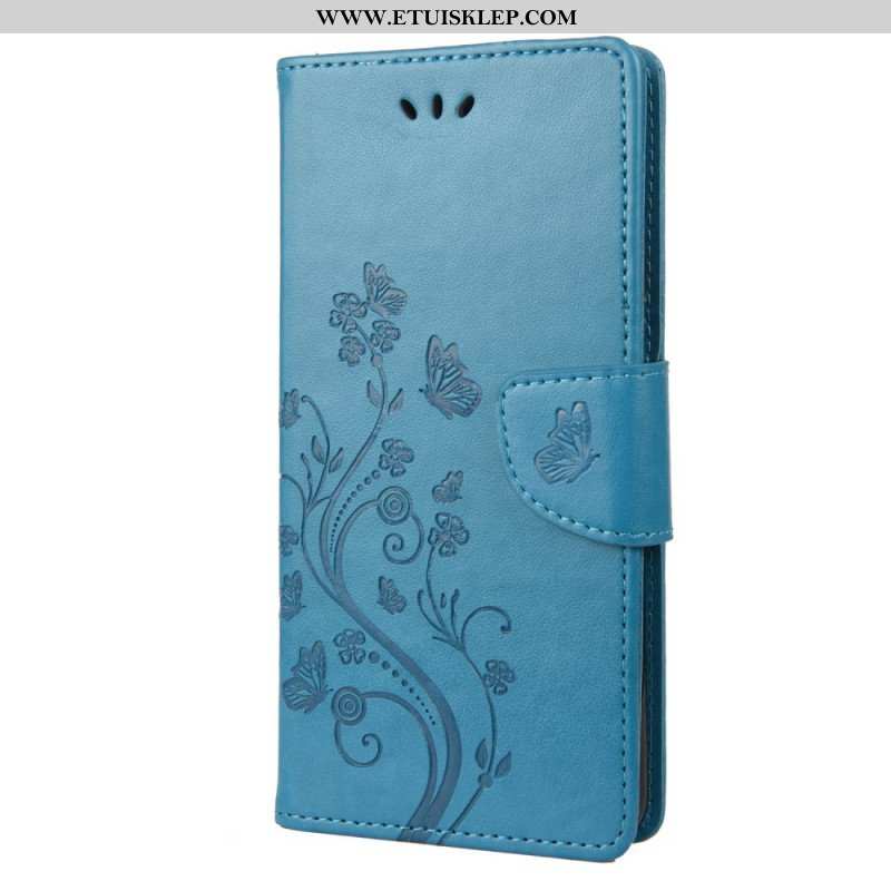 Etui Folio do Sony Xperia 10 IV Kwiaty I Motyle